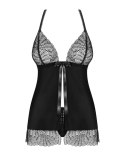 Obsessive - Seksowna Koszulka Nocna Z Satynowa Kokardką I Stringami Chiccanta L/XL Obsessive