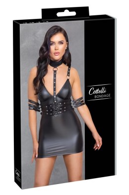 Cottelli Bondage - Elastyczna Krótka Matowa Sukienka Z Mankietami I Obrożą L Cottelli BONDAGE