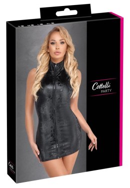 Cottelli PARTY - Obcisła Mini Sukienka Z Kołnierzykiem Matowa Skóra Węża XL Cottelli PARTY