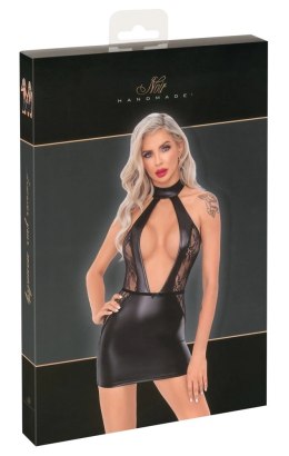 Noir - Krótka Sukienka W Matowym Wyglądzie Z Koronkowymi Wstawkami M Noir