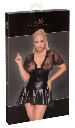 Noir - Krótka Sukienka Z Szeroką Spódnicą Czarna 3XL Noir