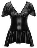 Noir - Krótka Sukienka Z Szeroką Spódnicą Czarna 3XL Noir