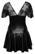Noir - Krótka Sukienka Z Szeroką Spódnicą Czarna 3XL Noir