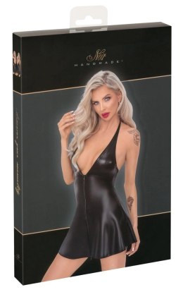 Noir - Seksowna Krótka Matowa Sukienka Rozpinana Czarna XL Noir