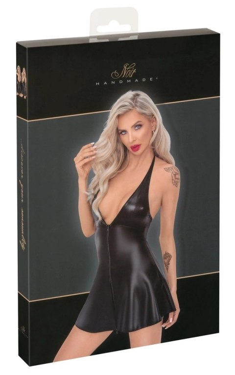 Noir - Seksowna Krótka Matowa Sukienka Rozpinana Czarna XL Noir Noir - Seksowna Krótka Matowa Sukienka Rozpinana Czarna XL Noir