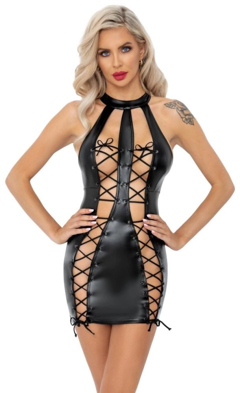 Noir - Seksowna Sukienka Z Otwartym Sznurowaniem Czarna XL Noir Noir - Seksowna Sukienka Z Otwartym Sznurowaniem Czarna XL Noir