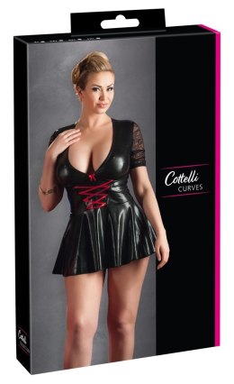 Cottelli CURVES - Czarna Mini Sukienka Z Czerwonym Sznurowaniem XL Cottelli CURVES