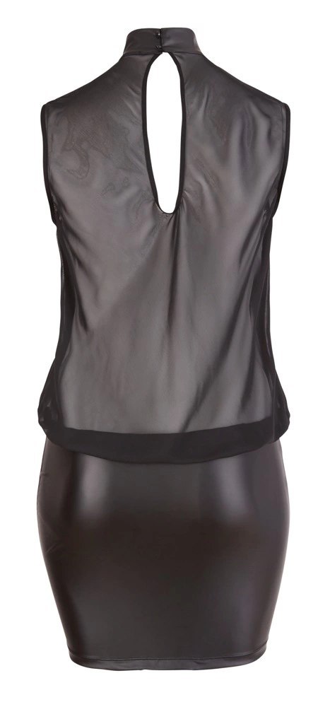 Cottelli CURVES - Seksowna Mini Sukienka Z Siateczką U Góry Czarna 2XL Cottelli CURVES Cottelli CURVES - Seksowna Mini Sukienka Z Siateczką U Góry Czarna 2XL Cottelli CURVES