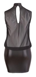Cottelli CURVES - Seksowna Mini Sukienka Z Siateczką U Góry Czarna 4XL Cottelli CURVES