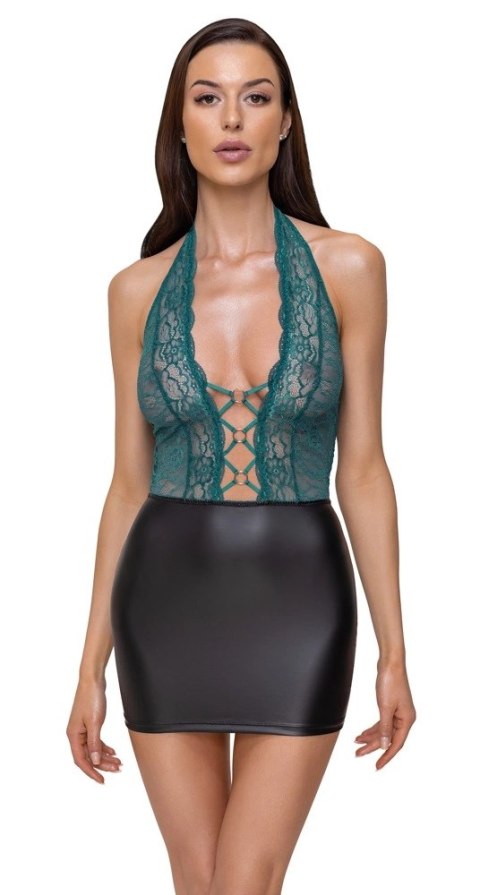 Cottelli LINGERIE - Seksowna Czarna Matowa Spódniczka Z Koronkową Zieloną Górą S Cottelli LINGERIE Cottelli LINGERIE - Seksowna Czarna Matowa Spódniczka Z Koronkową Zieloną Górą S Cottelli LINGERIE