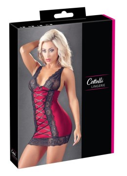 Cottelli LINGERIE - Seksowna Czerwona Sukienka Z Czarnymi Koronkowymi Wstawkami L Cottelli LINGERIE