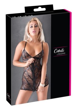Cottelli LINGERIE - Seksowna Rozpinana Sukienka Z Kwiatowej Koronki Czarna M Cottelli LINGERIE