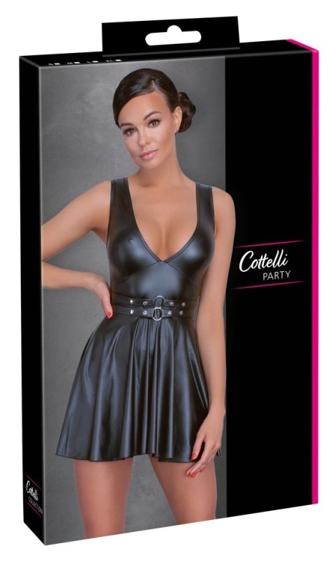 Cottelli PARTY - Seksowna Matowa Sukienka Z Głębokim Dekoltem Czarna XL Cottelli PARTY Cottelli PARTY - Seksowna Matowa Sukienka Z Głębokim Dekoltem Czarna XL Cottelli PARTY
