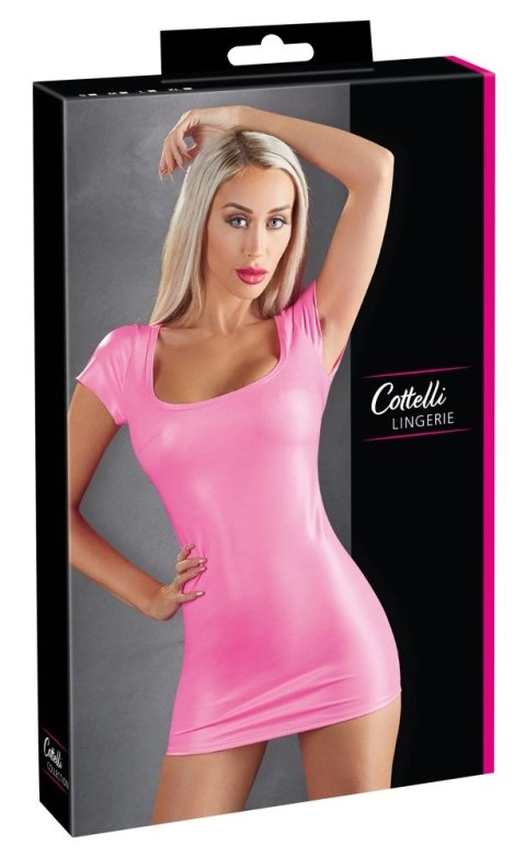 Cottelli PARTY - Seksowna Różowa Mini Sukienka Z Okrągłym Dekoltem XL Cottelli PARTY Cottelli PARTY - Seksowna Różowa Mini Sukienka Z Okrągłym Dekoltem XL Cottelli PARTY