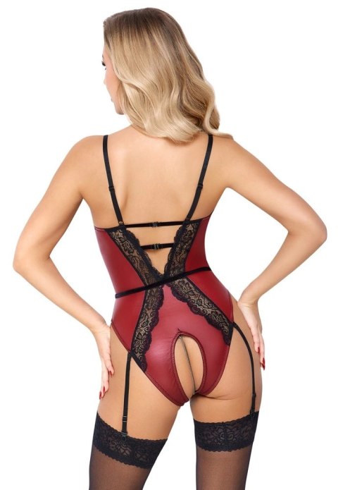 Abierta Fina - Seksowne Czerwone Body Z Elegancką Czarną Koronką M Abierta Fina Abierta Fina - Seksowne Czerwone Body Z Elegancką Czarną Koronką M Abierta Fina