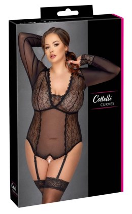 Cottelli CURVES - Czarne Prześwitujące Body Bez Krocza 2XL Cottelli CURVES