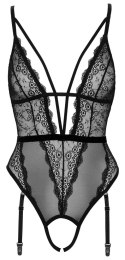 Cottelli LINGERIE - Czarne Koronkowe Body Z Perełkami W Kroczu L Cottelli LINGERIE