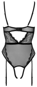 Cottelli LINGERIE - Czarne Koronkowe Body Z Perełkami W Kroczu L Cottelli LINGERIE