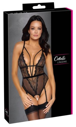 Cottelli LINGERIE - Czarne Koronkowe Body Z Perełkami W Kroczu M Cottelli LINGERIE