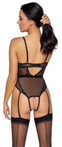 Cottelli LINGERIE - Czarne Koronkowe Body Z Perełkami W Kroczu M Cottelli LINGERIE