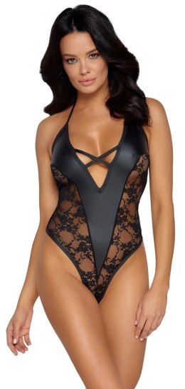 Cottelli PARTY - Seksowne Matowe Body Z Delikatnymi Koronkowymi Wstawkami Czarne XL Cottelli PARTY
