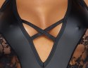 Cottelli PARTY - Seksowne Matowe Body Z Delikatnymi Koronkowymi Wstawkami Czarne XL Cottelli PARTY