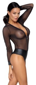 Cottelli PARTY - Seksowne Siateczkowe Body Z Matowymi Majteczkami Czarne XL Cottelli PARTY