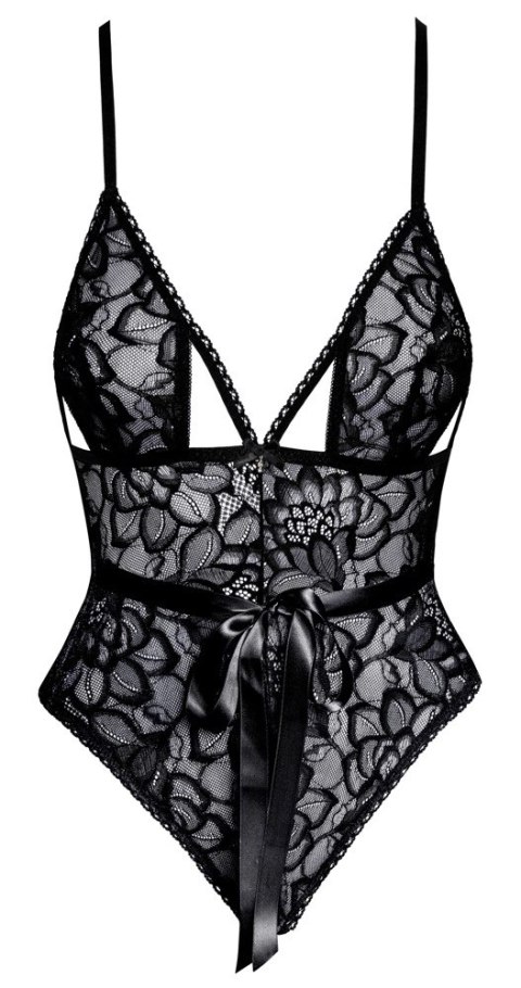 Kissable - Eleganckie Koronkowe Body Z Satynową Kokardką Czarne L/XL Kissable Kissable - Eleganckie Koronkowe Body Z Satynową Kokardką Czarne L/XL Kissable