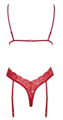 Kissable - Eleganckie Koronkowe Czerwone Body Z Paskami Do Pończoch S/M Kissable