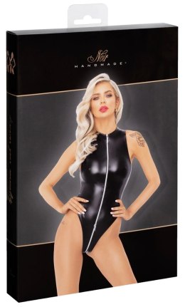 Noir - Czarne Matowe Body Ze Srebrnym Zamkiem Błyskawicznym XL Noir
