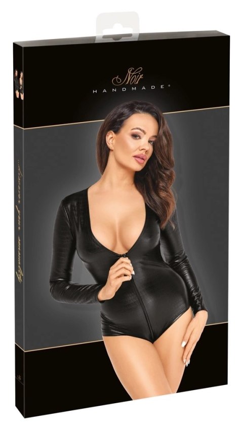 Noir - Gorące Body Z Głębokim Dekoltem Połyskująca Skóra Węża L Noir