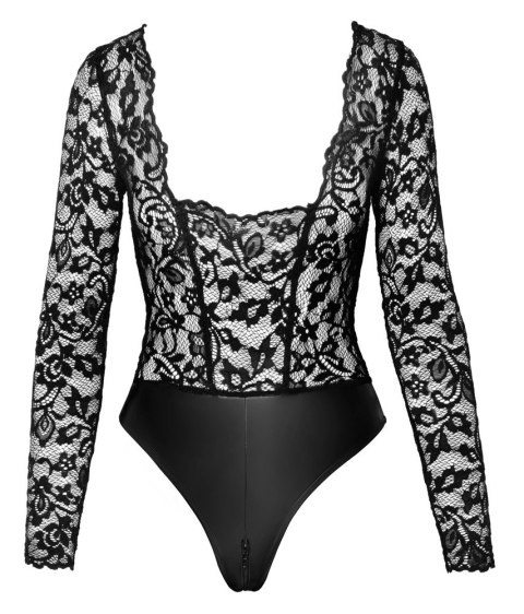 Noir - Seksowne Koronkowe Body Z Matowym Dołem Czarne L Noir Noir - Seksowne Koronkowe Body Z Matowym Dołem Czarne L Noir
