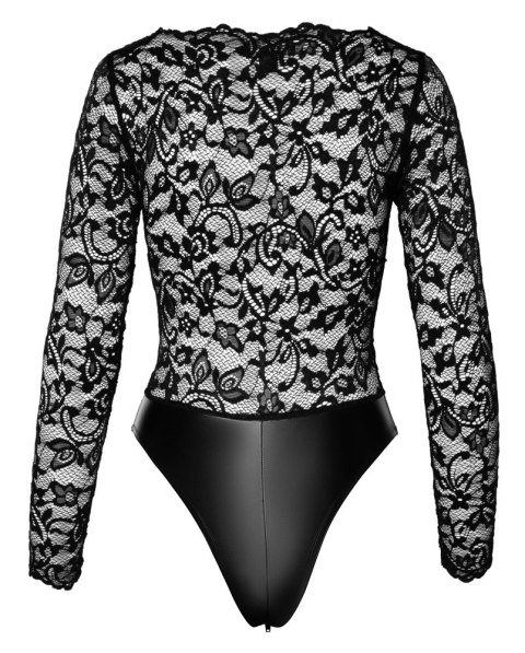 Noir - Seksowne Koronkowe Body Z Matowym Dołem Czarne M Noir Noir - Seksowne Koronkowe Body Z Matowym Dołem Czarne M Noir