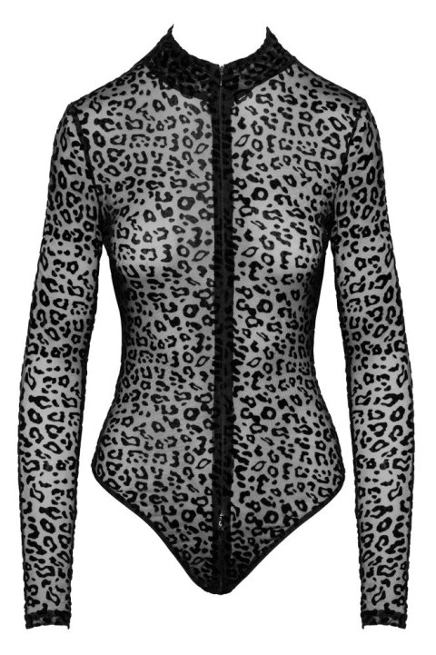 Noir - Seksowne Prześwitujące Panterkowe Body Czarne M Noir Noir - Seksowne Prześwitujące Panterkowe Body Czarne M Noir