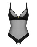 Obsessive - Czarne Body Bez Krocza Z Elastycznej Siateczki Nesari M/L Obsessive