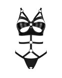 Obsessive - Czarne Body Bez Krocza Z Elastycznymi Paskami Armares XL/2XL Obsessive