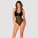 Obsessive - Czarne Siateczkowe Body Z Delikatną Koronką Medilla M/L Obsessive