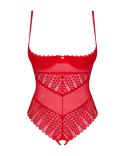 Obsessive - Czerwone Koronkowe Body Bez Biustu I Krocza Ingridia XL/2XL Obsessive