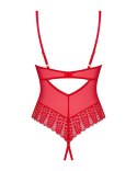 Obsessive - Czerwone Koronkowe Body Bez Biustu I Krocza Ingridia XL/2XL Obsessive