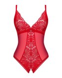 Obsessive - Delikatne Koronkowe Body Bez Krocza Z Małym Serduszkiem Chilisa M/L Obsessive