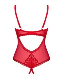 Obsessive - Delikatne Koronkowe Body Bez Krocza Z Małym Serduszkiem Chilisa M/L Obsessive