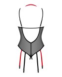 Obsessive - Półprzezroczyste Body Z Paskami Do Pończoch Bez Krocza Glandez XL/2XL Obsessive