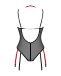 Obsessive - Półprzezroczyste Body Z Paskami Do Pończoch Czarne Glandez XL/2XL Obsessive