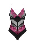 Obsessive - Seksowne Body Z Kwiatowej Koronki Rosenty XL/2XL Obsessive