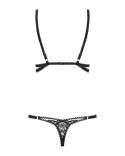 Obsessive - Seksowne Mocno Wycięte Body Z Paseczków Czarne S/M Obsessive