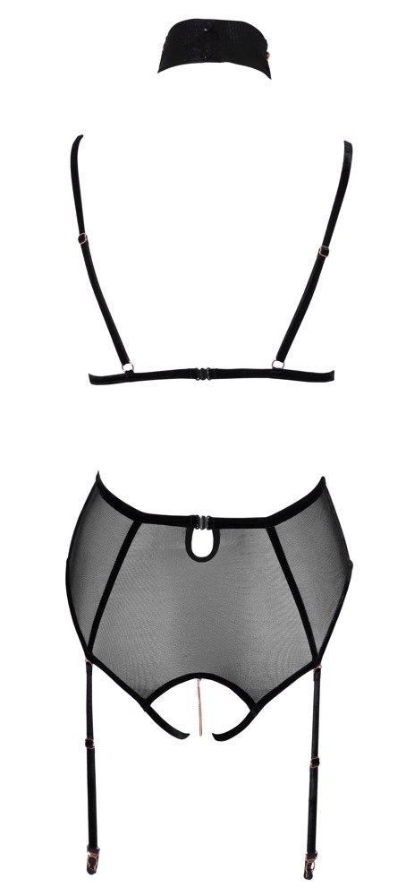 Abierta Fina - Body Bez Biustu I Z Ozdobną Biżuterią Z Różowego Złota XL Abierta Fina Abierta Fina - Body Bez Biustu I Z Ozdobną Biżuterią Z Różowego Złota XL Abierta Fina