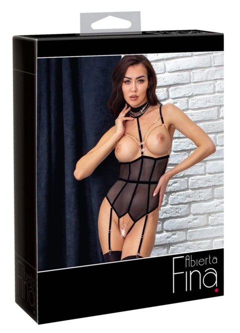 Abierta Fina - Body Bez Biustu I Z Ozdobną Biżuterią Z Różowego Złota L Abierta Fina Abierta Fina - Body Bez Biustu I Z Ozdobną Biżuterią Z Różowego Złota L Abierta Fina