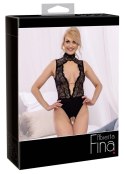 Abierta Fina - Seksowne Koronkowe Body Z Satynowym Dołem Bez Krocza M Abierta Fina
