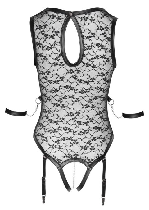 Cottelli Bondage - Koronkowe Body W Kwiatowe Wzory Bez Kroku + Mankiety XL Cottelli BONDAGE Cottelli Bondage - Koronkowe Body W Kwiatowe Wzory Bez Kroku + Mankiety XL Cottelli BONDAGE