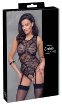 Cottelli Bondage - Koronkowe Body W Kwiatowe Wzory Bez Kroku + Mankiety L Cottelli BONDAGE
